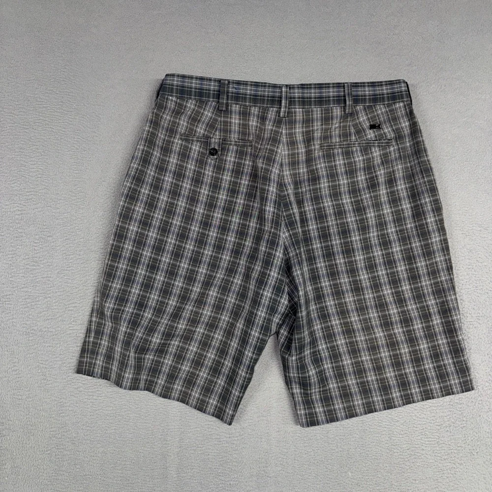 Nike Shorts Mens 36 Grey Plaid Flat Front Tiger Woods Collection Golf Preppy